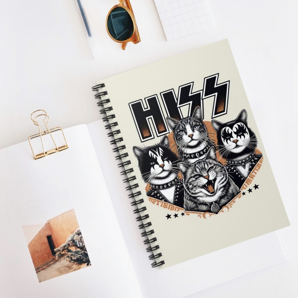 HISS Cat Band KISS Parody 118-Page Spiral Notebook