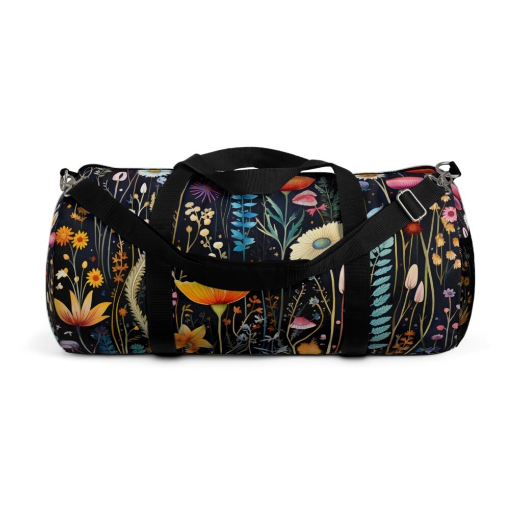 Floral Pattern Duffel Bag - Perfect Gym Bag, Travel Bag, Sports Gear, Weekender Bag, Eco-Friendly Storage