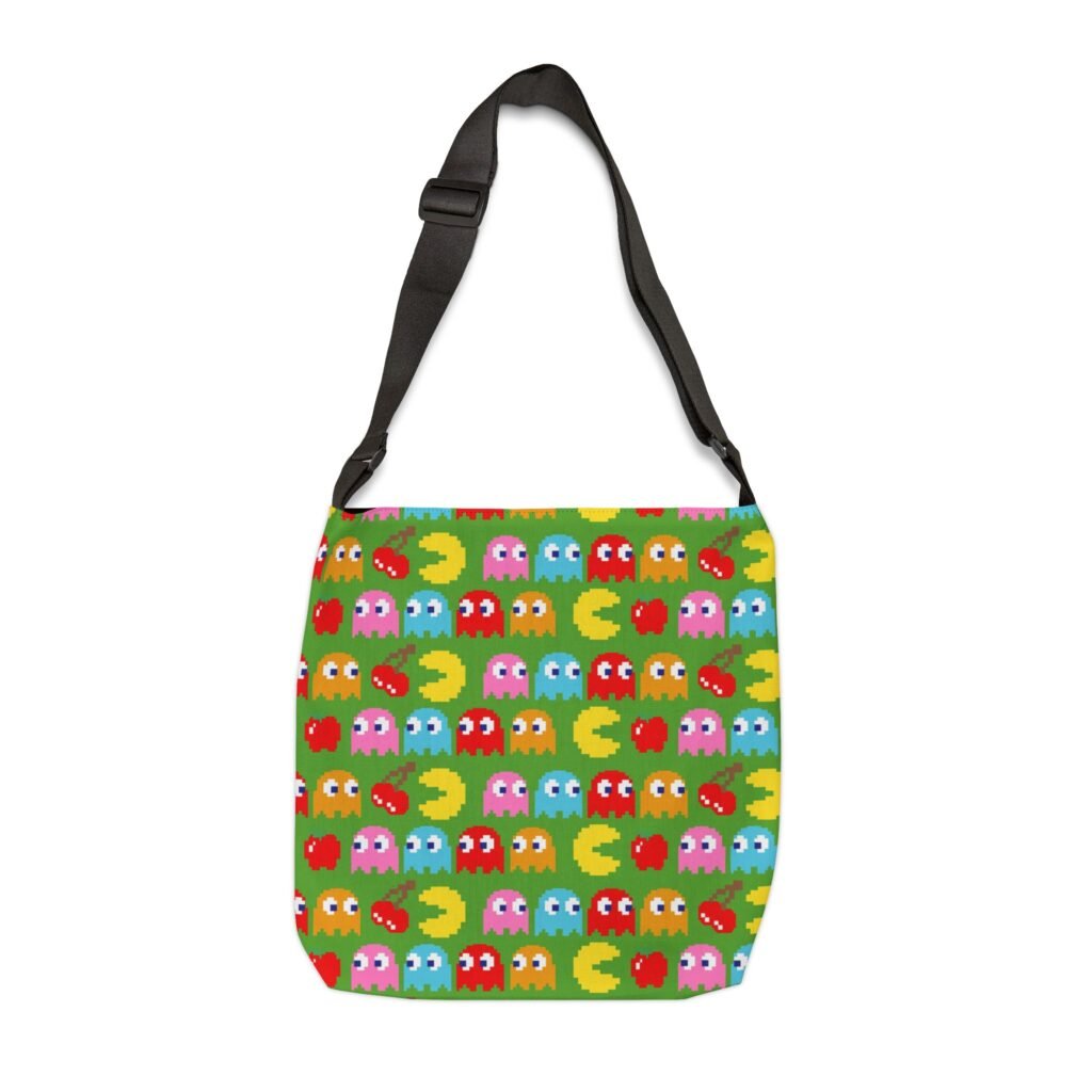 Retro Pac-Man Fruit Chase Gaming Tote Bag
