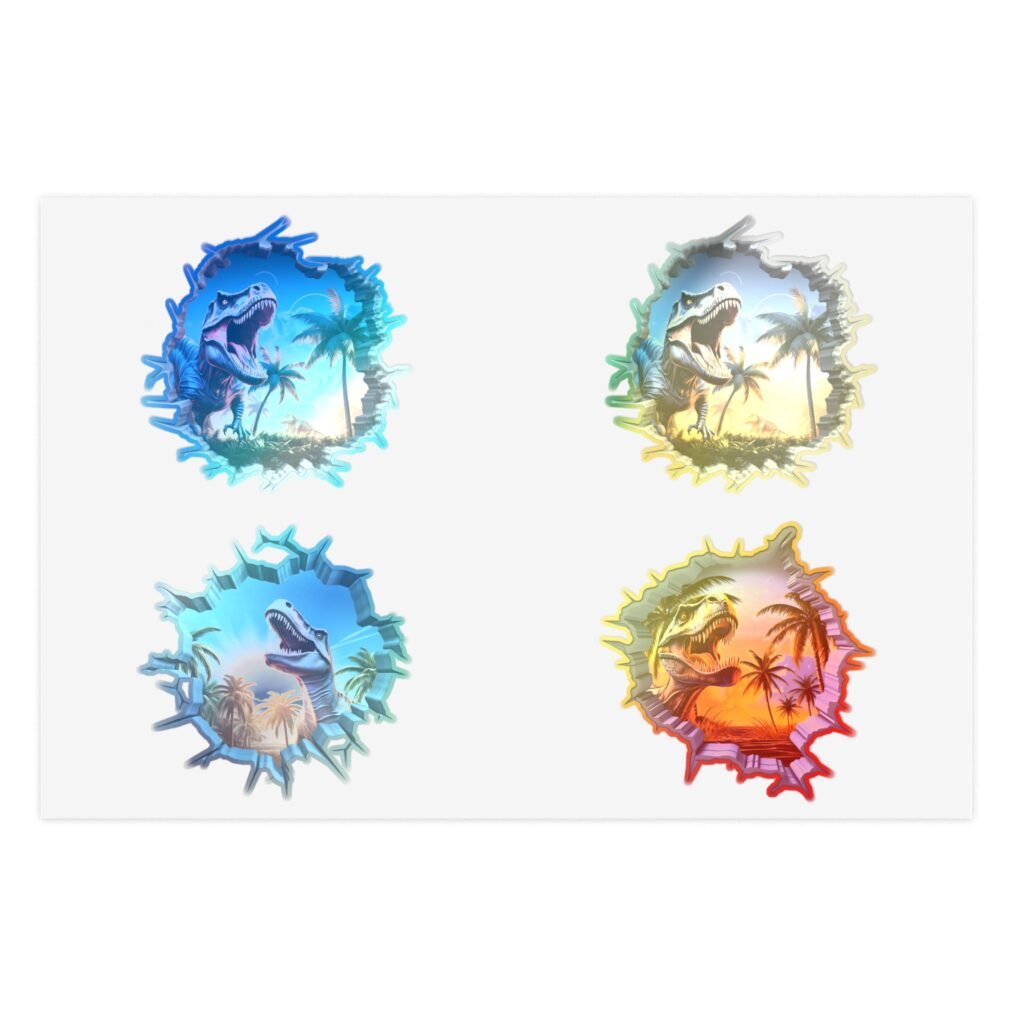 Dinosaur Wall Break-Through 5-Sheet Vinyl Sticker Bundle