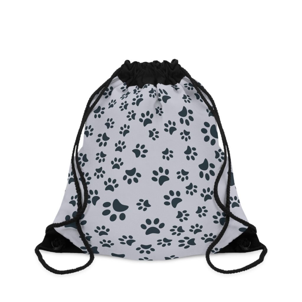 Cat and Dog Paw Pattern Drawstring Gym Bag